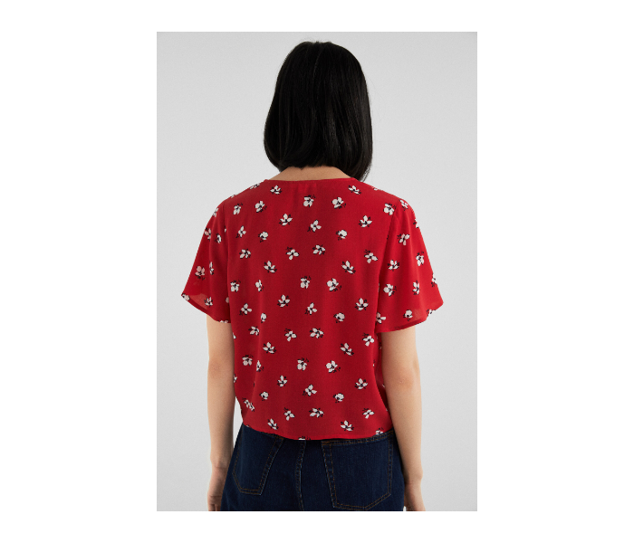 Springfield SS19 Floral Short Sleeve Blouse EU 34 For Women - Red - Zoom Image 3