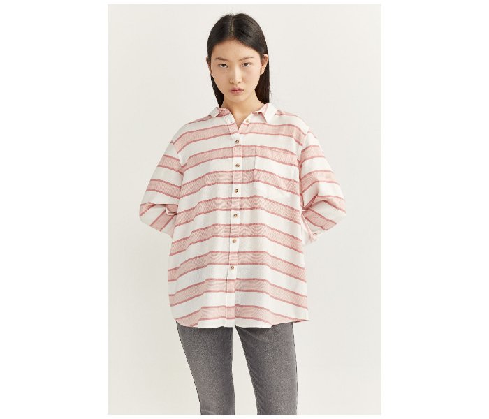 Springfield SS20 Long Sleeve Striped Shirt EU 40 For Women - Coral - Zoom Image 4