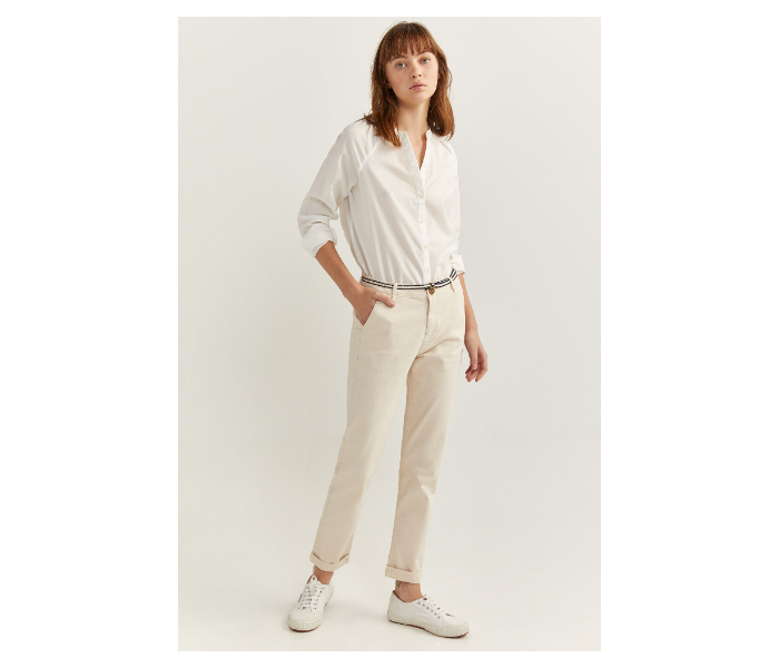 Springfield SS20 Plain Trouser Pant EU 38 For Women - Ivory - Zoom Image 1