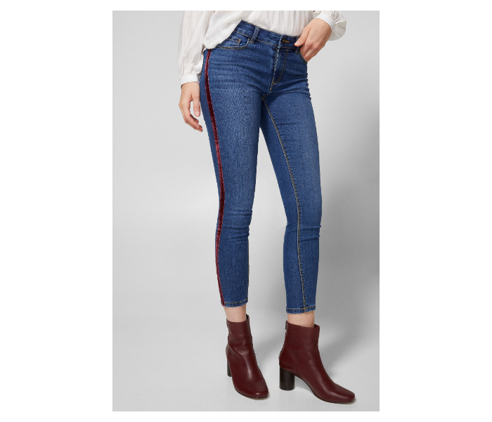 Springfield AW18 Fancy Denim Trouser EU 34 For Women - Blue and Brown - Zoom Image 3