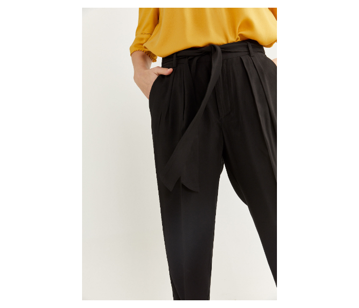 Springfield SS20 Bottom Tight Cotton Fancy Pant EU 42 For Women - Black - Zoom Image 3