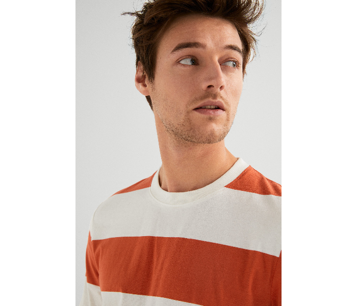 Springfield SS19 Basic Striped T-Shirt Large - Orange - Zoom Image 2