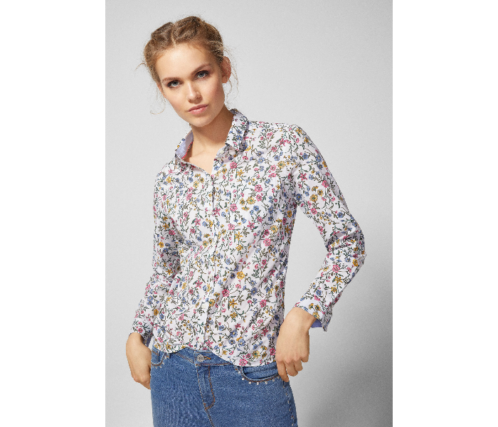 Springfield SS19 Long Sleeve Floral Blouse EU 36 For Women - Beige - Zoom Image 2