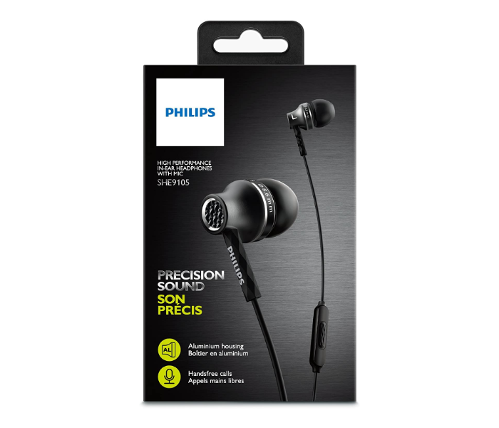 Philips SHE9105BK Headphones with Mic - Black - Zoom Image 3