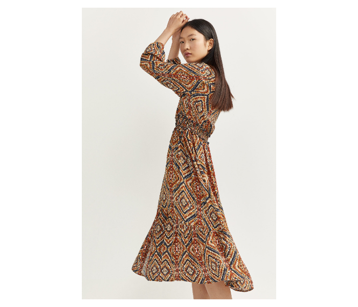 Springfield SS20 Printed Knit Dress EU 36 For Women - Tan - Zoom Image 1