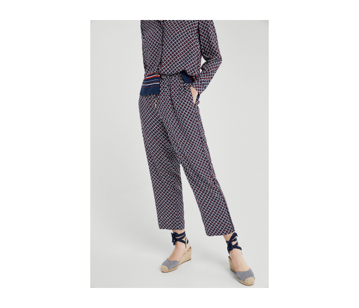 Springfield SS19 Checked Cotton Fancy Pant EU 40 For Women - Brown and Blue - Zoom Image 3