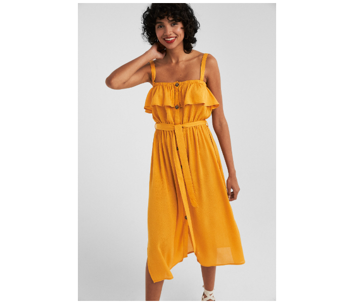 Springfield AW19 Frilled Details Knit Dress EU 40 For Women - Yellow - Zoom Image 1