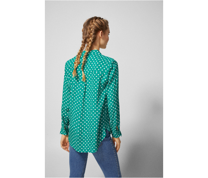 Springfield SS19 Long Sleeve Polka Dotted Blouse EU 36 For Women - Green - Zoom Image 4