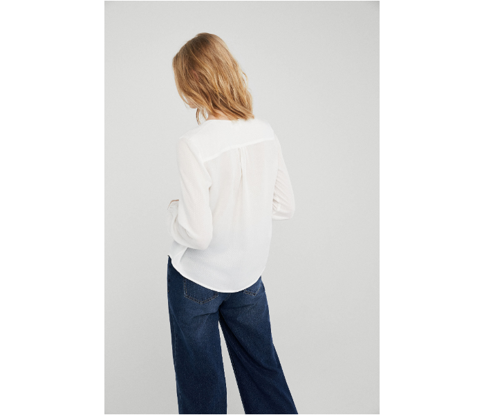 Springfield SS19 Long Sleeve Plain Blouse EU 34 For Women - White and Brown - Zoom Image 4