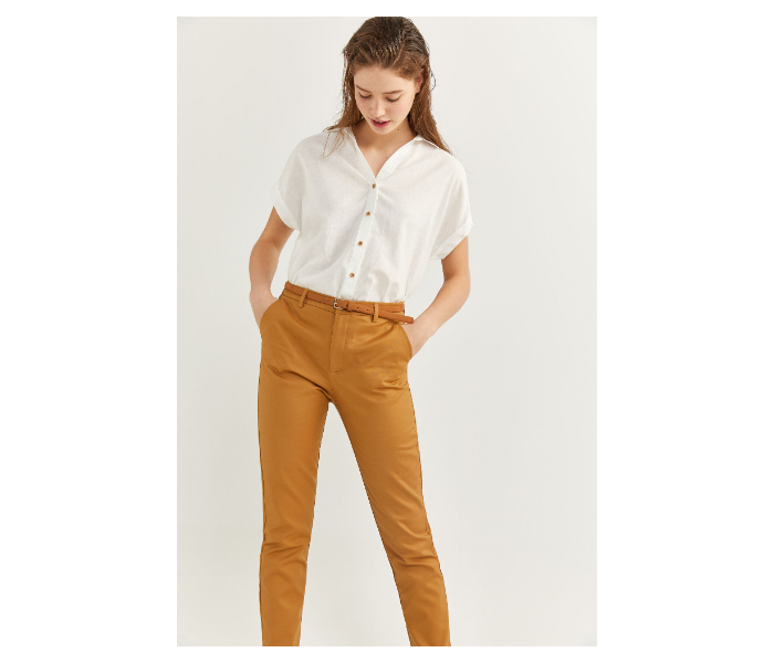 Springfield SS20 Plain Trouser Pant EU 36 For Women - Camel - Zoom Image 3