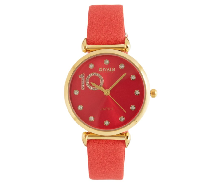 Royale Executive RE020 Leather Analog Wrist Watch For Women - Red - Zoom Image 1