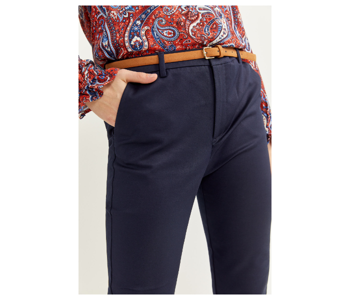 Springfield SS20 Plain Trouser Pant EU 40 For Women - Navy Blue - Zoom Image 3