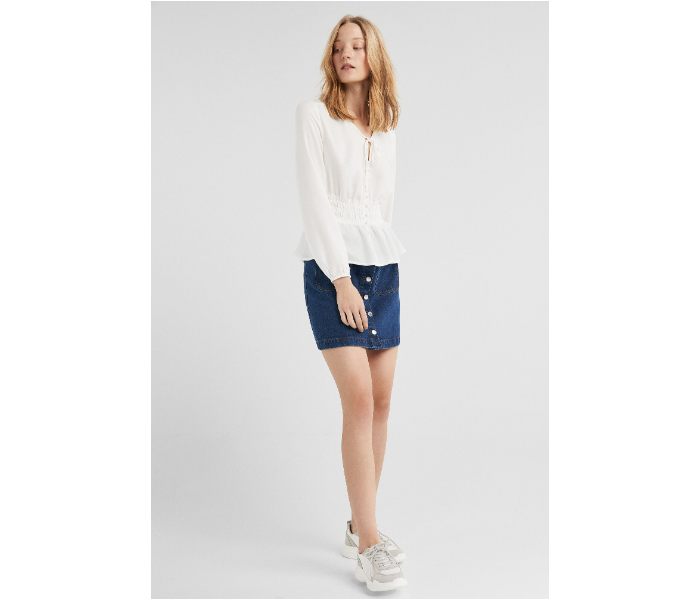 Springfield SS19 Long Sleeve Plain Blouse EU 40 For Women - White - Zoom Image 2