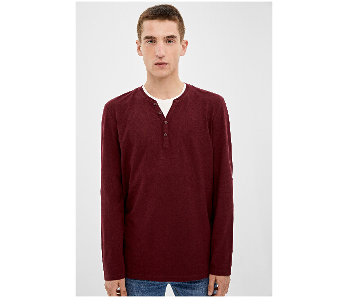 Springfield AW19 Basic Striped T-Shirt Medium - Maroon - Zoom Image 2