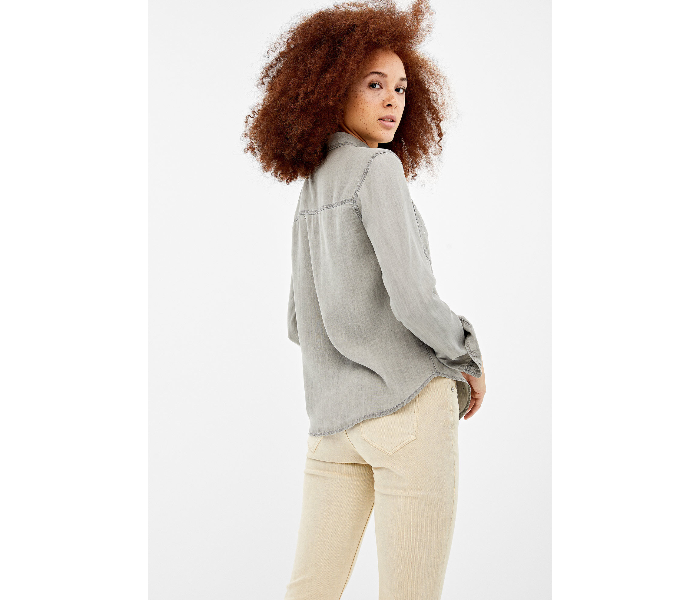 Springfield SS19 Long Sleeve Plain Blouse EU 36 For Women - Dark Grey - Zoom Image 2