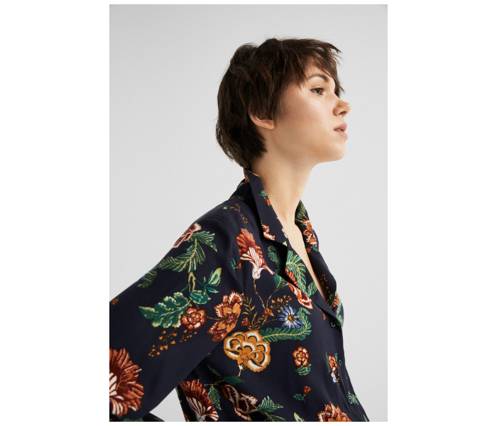 Springfield SS19 Long Sleeve Floral Blouse EU 36 For Women - Black and Green - Zoom Image 4