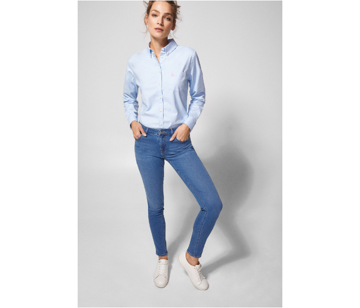 Springfield AW18 Long Sleeve Plain Blouse EU 36 For Women - Light Blue - Zoom Image 3