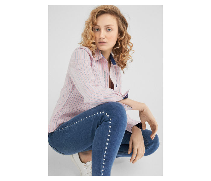 Springfield SS19 Long Sleeve Striped Blouse EU 40 For Women - Light Pink - Zoom Image 2