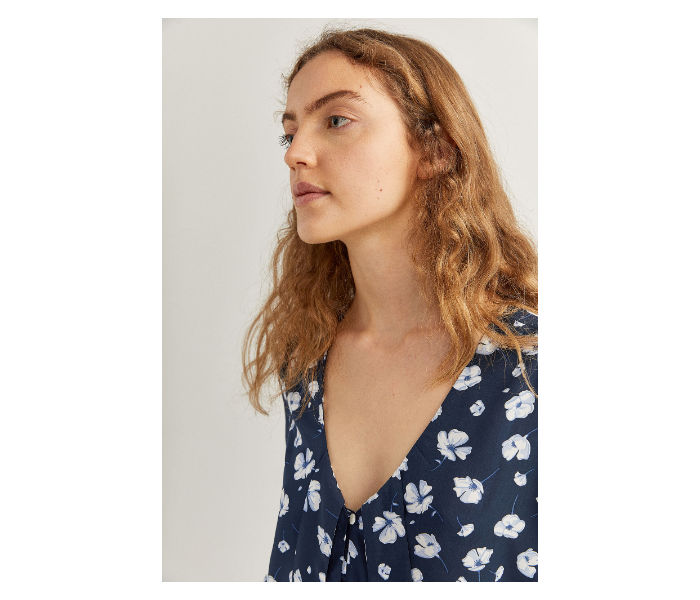 Springfield SS20 Printed Blouse With Bow Neck EU 42 For Women - Blue - Zoom Image 4