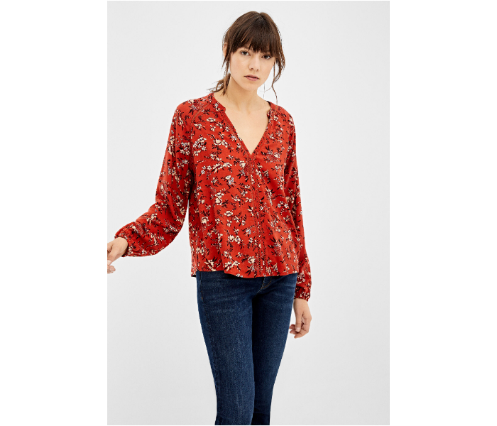 Springfield AW19 Regular Fit Long Sleeve Floral Blouse EU 40 For Women - Red - Zoom Image 1