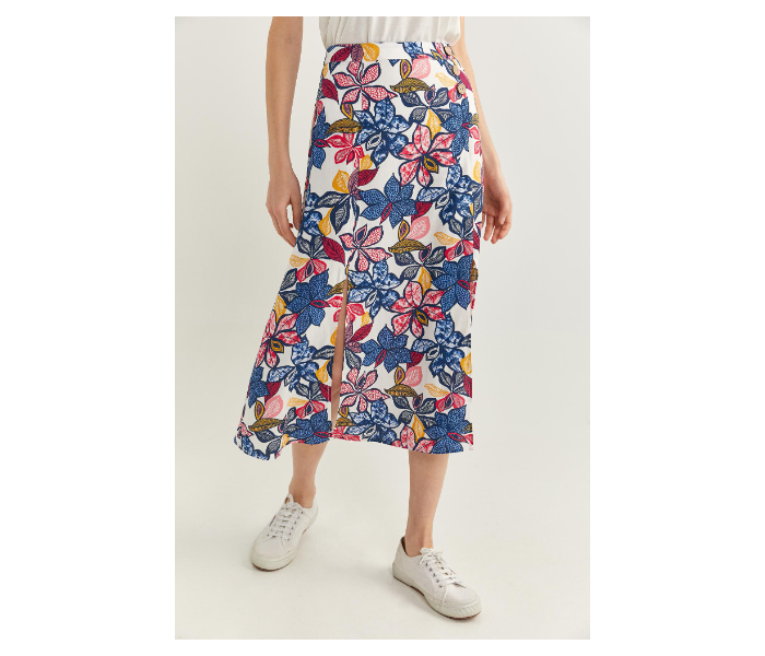 Springfield SS20 Printed Midi Slit Skirt EU 42 For Women - Blue - Zoom Image 2