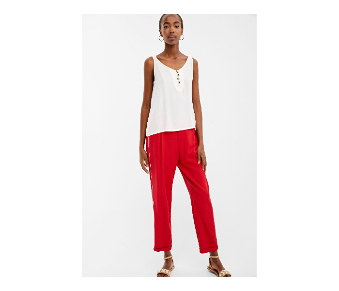 Springfield AW19 Cotton Plain Pant EU 36 For Women - Red - Zoom Image 3