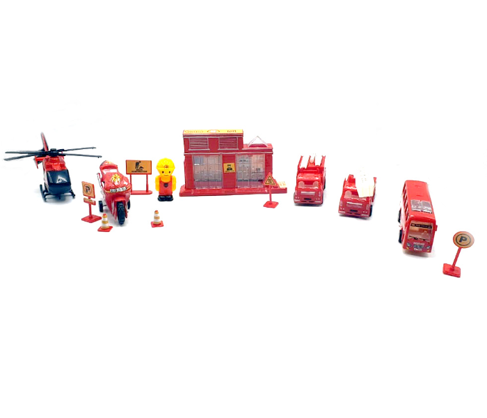 Family Center Pull Back Fire Engine Set - Red - Zoom Image 3