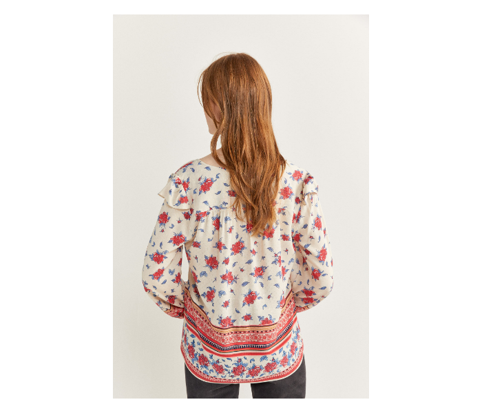 Springfield Regular Fit Long Sleeve Floral Blouse EU 34 For Women - Beige And Red - Zoom Image 4