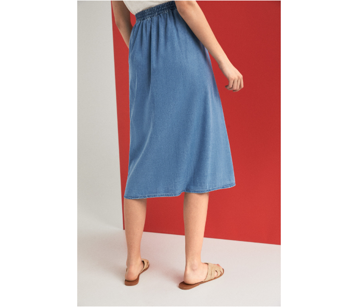 Springfield SS19 Denim Midi Skirt Large For Women - Blue - Zoom Image 3