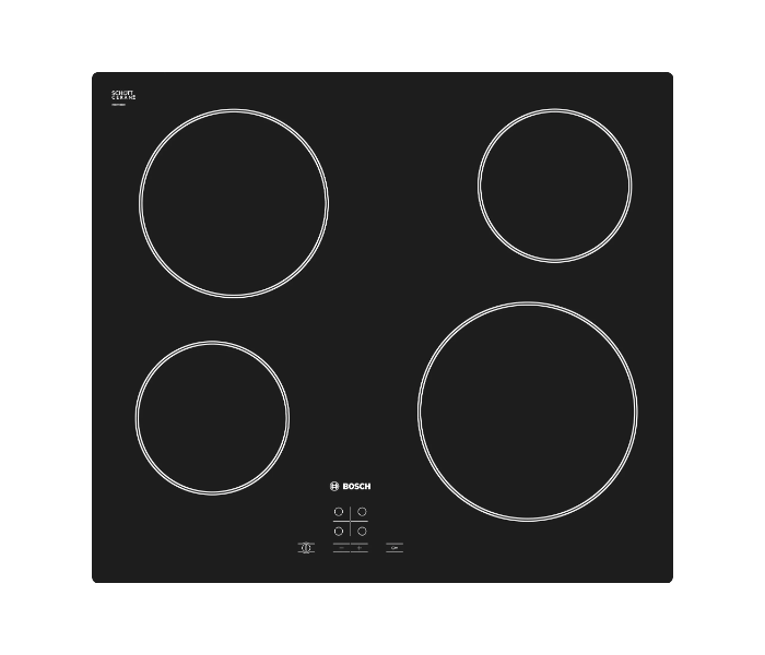 Bosch PKE611D17M 60 Cm Series 4 Electric Hob - Black - Zoom Image 1