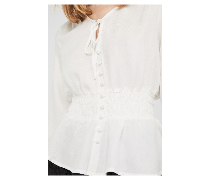 Springfield SS19 Long Sleeve Plain Blouse EU 40 For Women - White - Zoom Image 3