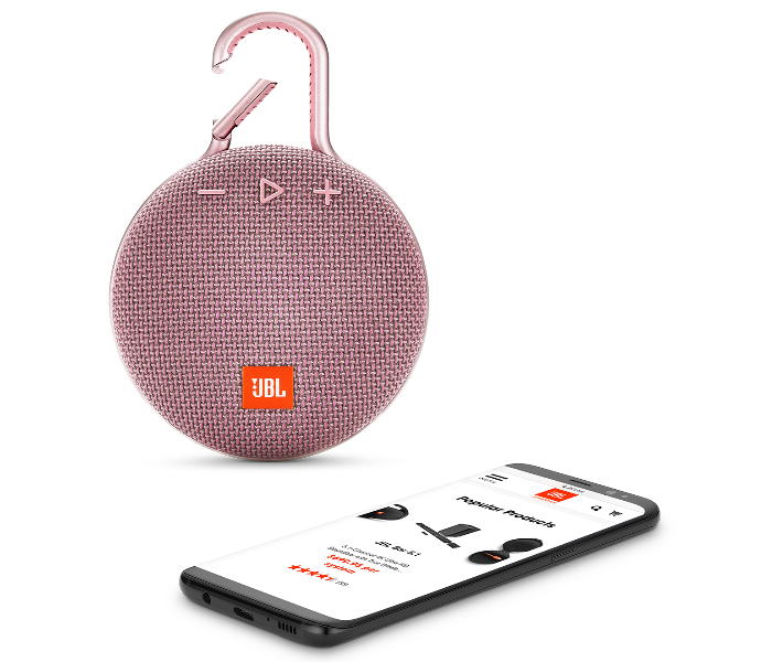 JBL Clip 3 Ultra-Portable Bluetooth Speaker - Pink - Zoom Image 4