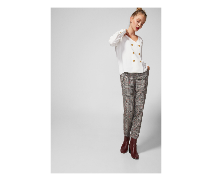 Springfield AW18 Cotton Fancy Pant EU 38 For Women - Charcoal Grey - Zoom Image 2