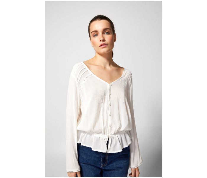 Springfield AW18 Long Sleeve Blouse EU 34 For Women - White - Zoom Image 4