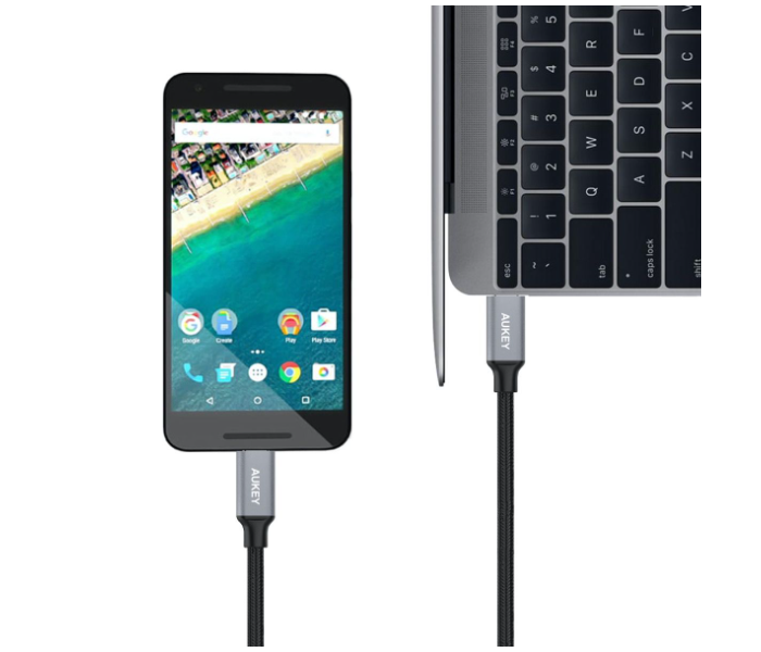 Aukey CD5G 1m USB 2.0 USB-C to USB-C Cable - Grey - Zoom Image 2