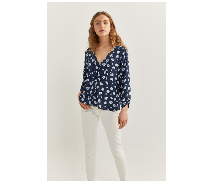 Springfield SS20 Printed Blouse With Bow Neck EU 34 For Women - Blue - Zoom Image 2