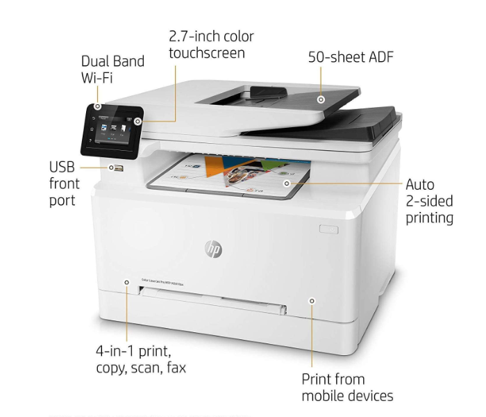 HP T6B82A LaserJet Pro M281fdw All-In-One Wireless Laser Color Printer  - Zoom Image 5