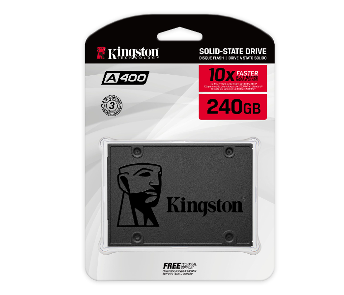 Kingston A400 Solid State Drive 240GB SATA - Black - Zoom Image 2