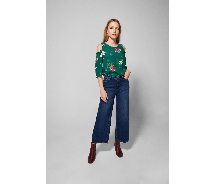 Springfield AW18 Long Sleeve Printed Blouse EU 40 For Women - Green - Zoom Image 2