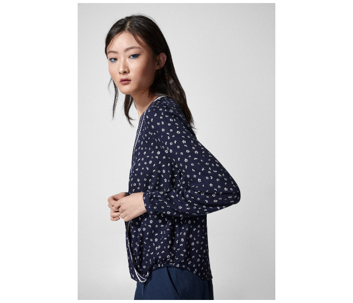 Springfield SS19 Long Sleeve Printed Blouse EU 36 For Women - Dark Blue - Zoom Image 2