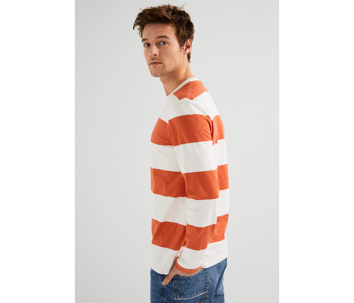 Springfield SS19 Basic Striped T-Shirt Large - Orange - Zoom Image 3