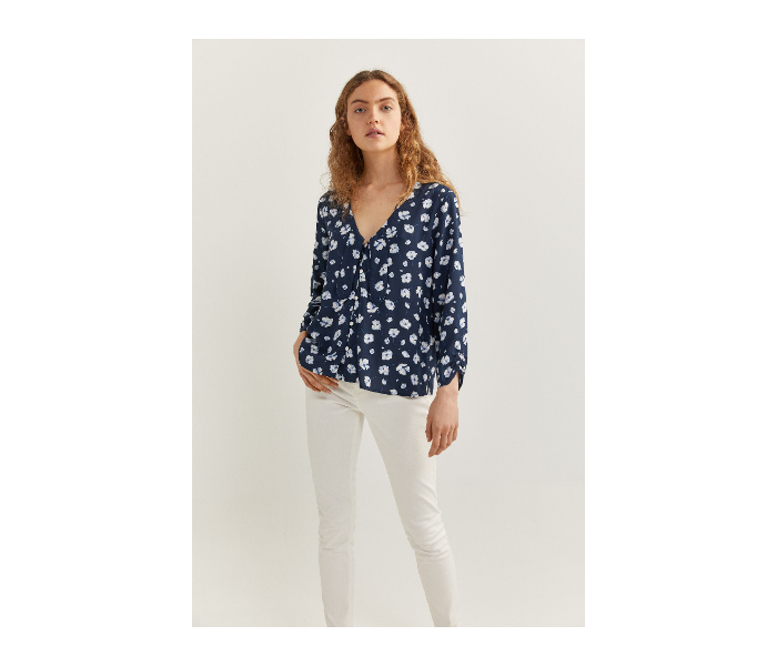 Springfield SS20 Printed Blouse With Bow Neck EU 36 For Women - Blue - Zoom Image 2