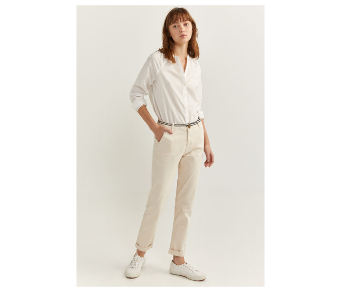 Springfield SS20 Plain Trouser Pant EU 34 For Women - Ivory - Zoom Image 1