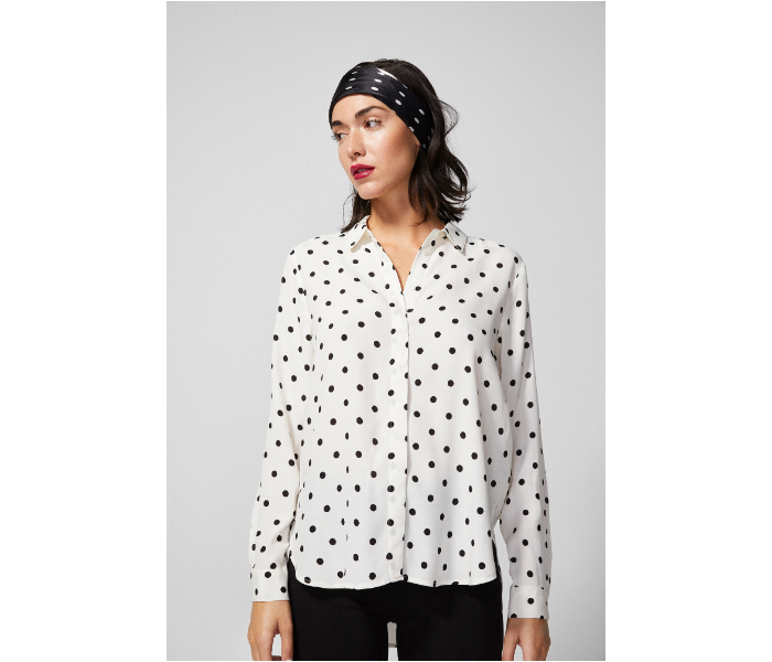 Springfield AW18 Long Sleeve Polka Dotted Blouse EU 42 For Women - Black and White - Zoom Image 3