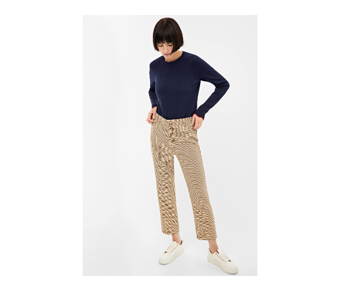 Springfield AW19 Checked Cotton Pant EU 36 For Women - Camel - Zoom Image 1