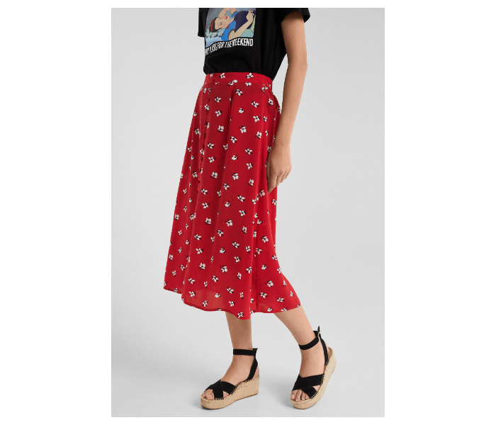 Springfield SS19 Flower Printed Skirt Medium For Women - Red - Zoom Image 2