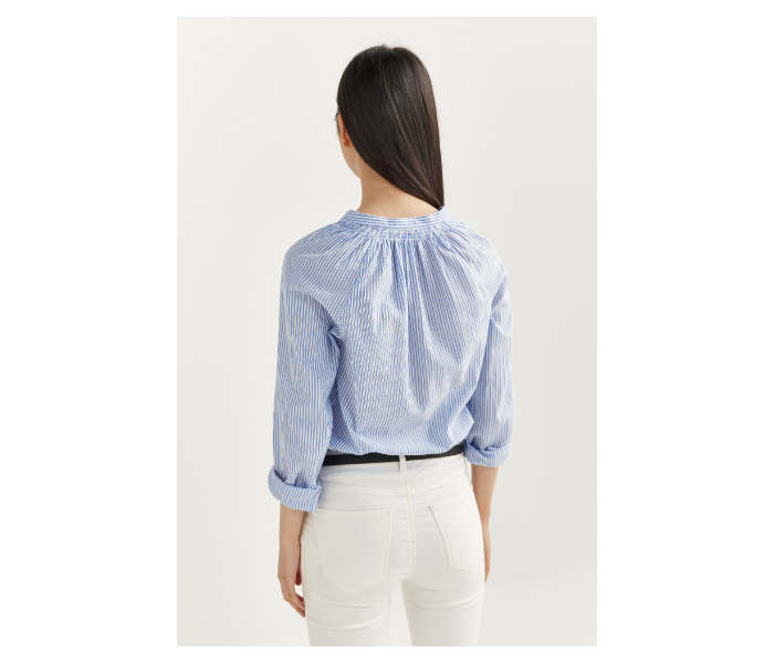 Springfield SS20 Long Sleeve Striped Blouse With Button Closure EU 40 For Women - Light Blue - Zoom Image 3