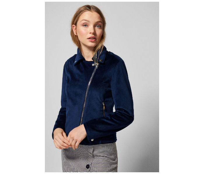 Springfield AW18 Solid Sport Jacket EU 38 For Women - Dark Blue - Zoom Image 4