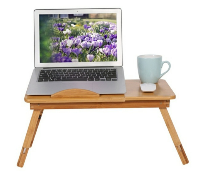 Wooden Laptop Table with Cooling Fan for Bed and Sofa - Zoom Image 3