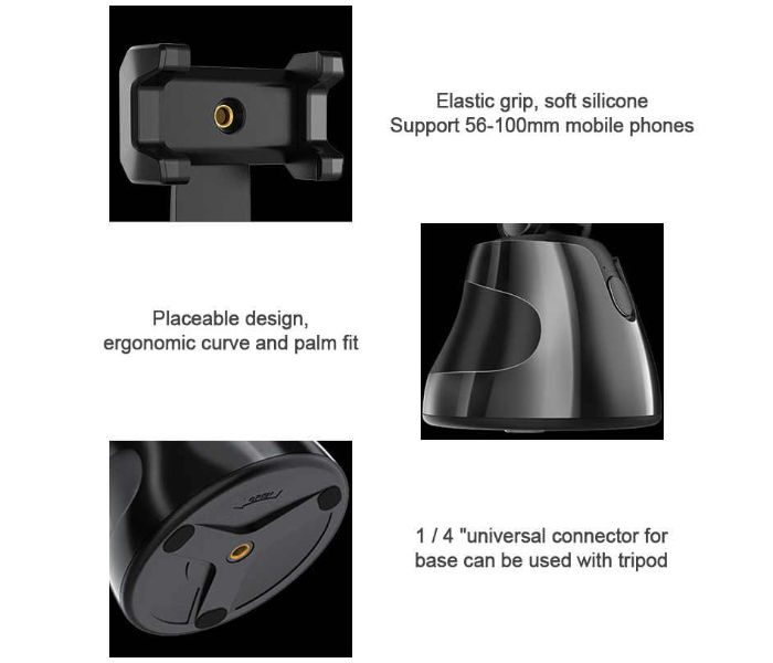 Trands 360 Object Tracking Holder Panoramic Head Bluetooth Auto Face Tracking Holder - Zoom Image 5